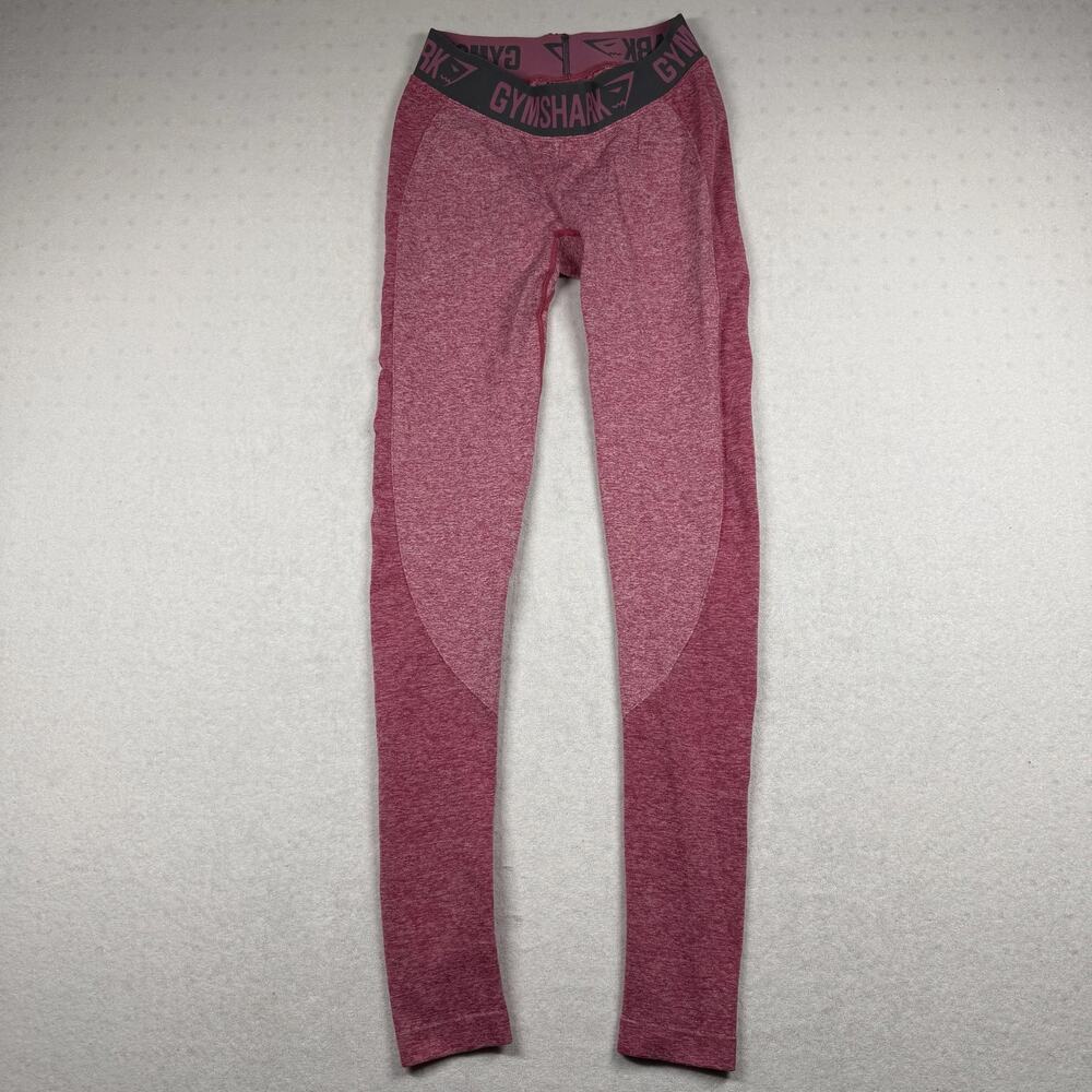 Gymshark Women’s XS Pink Marl Seamless Leggings Logo Waistband Workout Gym